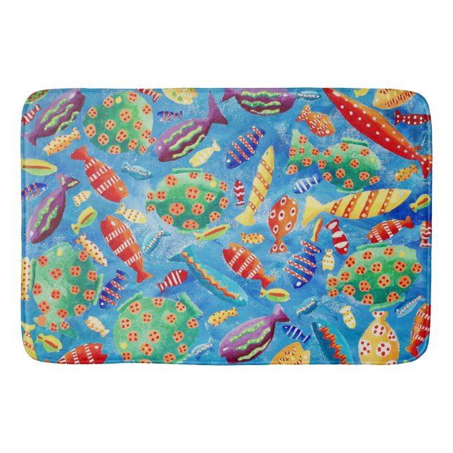 Tapis De Bain Poisson tropical Vie marine sous-marine (Devant)