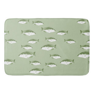 Tapis De Bain Poisson vert olive