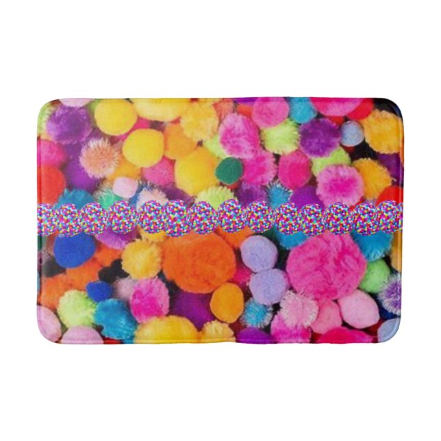 Tapis De Bain Pom Poms Salle De Bains Mat (Devant)