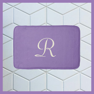 Tapis De Bain Pomme et crème Monogramme Plush Bain Mat