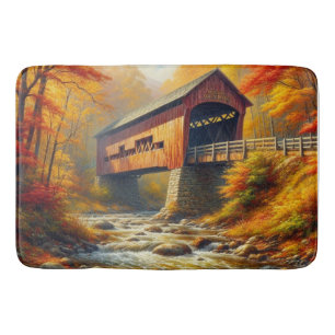 Tapis De Bain pont couvert d'automne classique