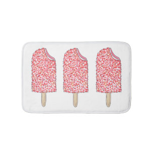Tapis De Bain Pop de crème glacée Pink Strawberry Eclair