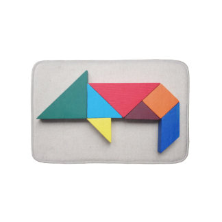 Tapis De Bain Porc coloré de Tangram