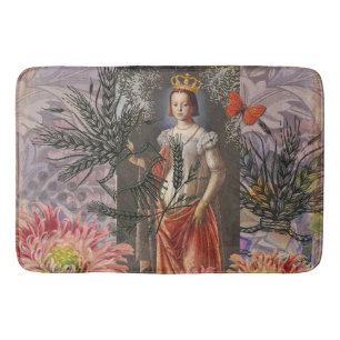 Tapis De Bain Portrait de femme Vierge Antique Coloré Riche