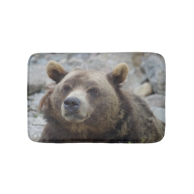 Tapis De Bain Portrait de l'ours Kodiak avec fermeture du visage (Devant)