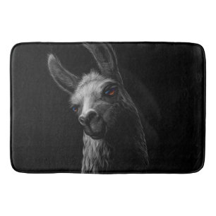Tapis De Bain Portrait Head Cute Llama avec un Arrière - plan no