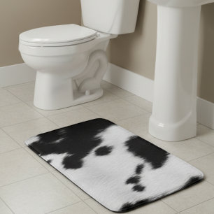Tapis De Bain Ports de fourrure de vache noir blanc occidental