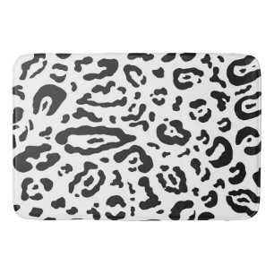 Tapis De Bain Poster de animal Cheetah Leopard noir et blanc