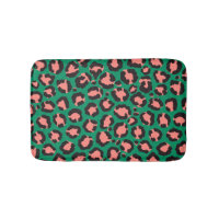 Poster de animal Léopard vert rose corail moderne