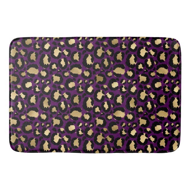 Tapis de bain poster de animal violet léopard/guép (Devant)