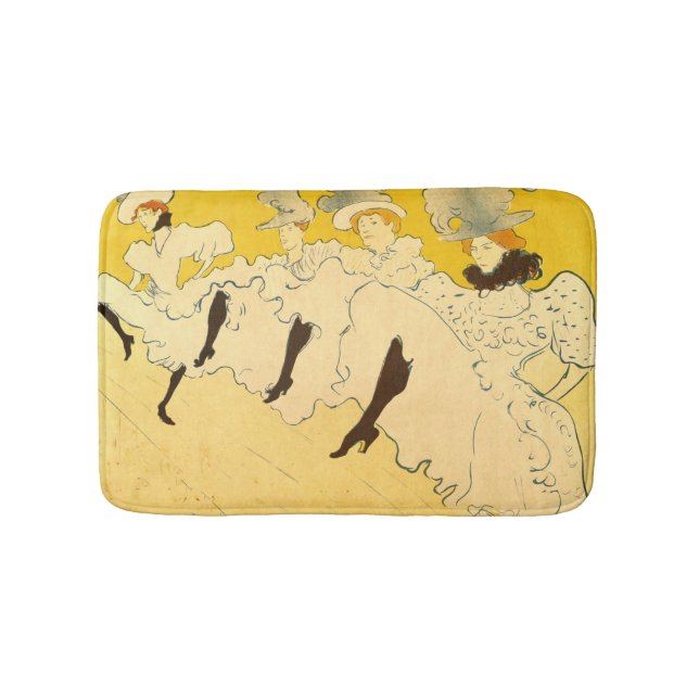Tapis De Bain Poster de la fille dansante Jaune Toulouse Lautrec (Devant)