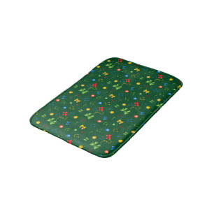Tapis De Bain Potpourri d'éléments de Noël sur VERT