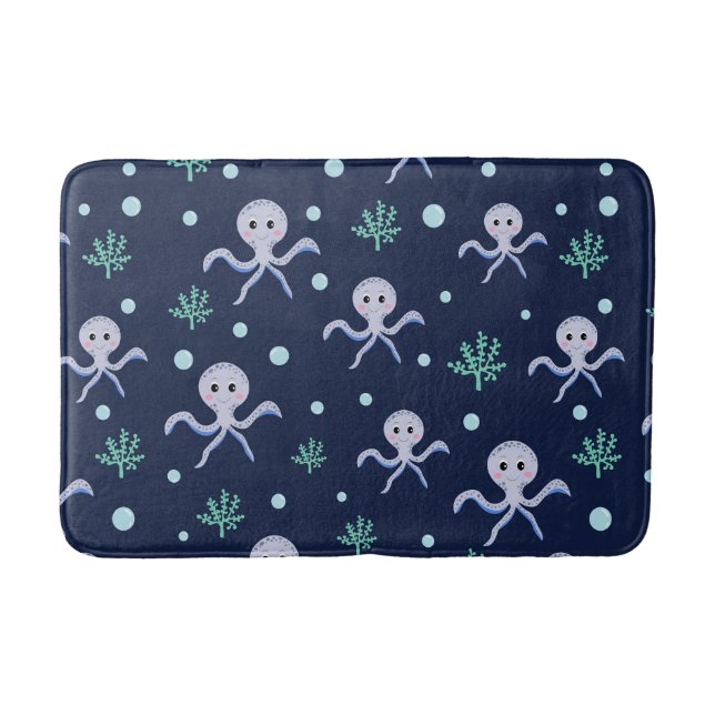Tapis De Bain Poulpe sous la mer motif pour enfants (Devant)