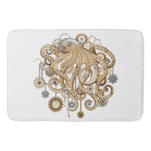 Tapis De Bain Poulpe Steampunk Rétro Fantastique Mécanique