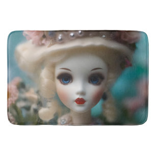 Tapis De Bain Poupée Vintage bleue,
