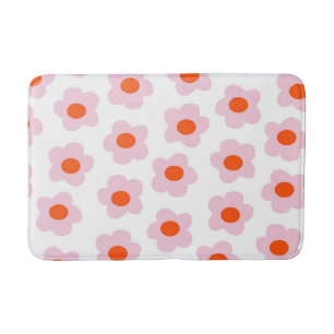 Tapis De Bain Preppy rose Rouge Floral Motif simple Fleur