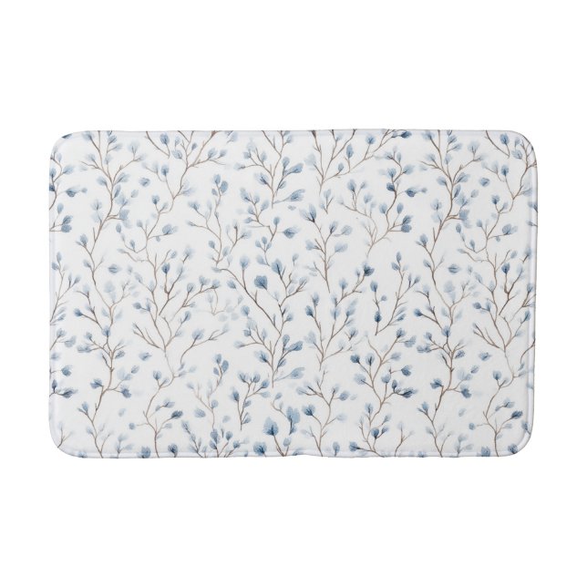 Tapis De Bain Pretty Blue White Flowers   (Devant)
