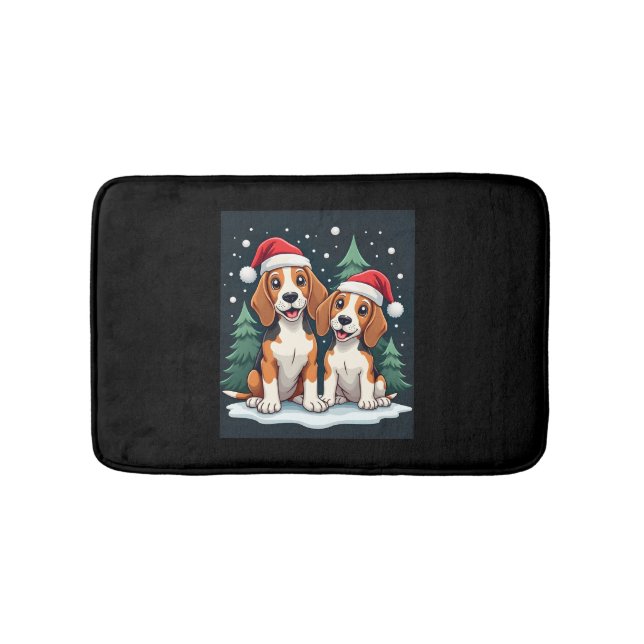 Tapis De Bain Propriétaire de chien de Noël beagle Pajama de Noë (Devant)