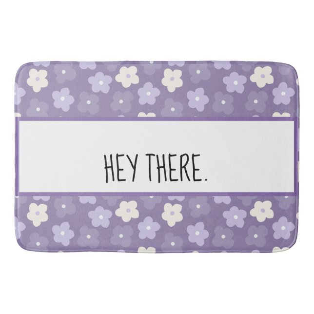 Tapis De Bain Puissance de fleurs violettes personnalisée (Devant)