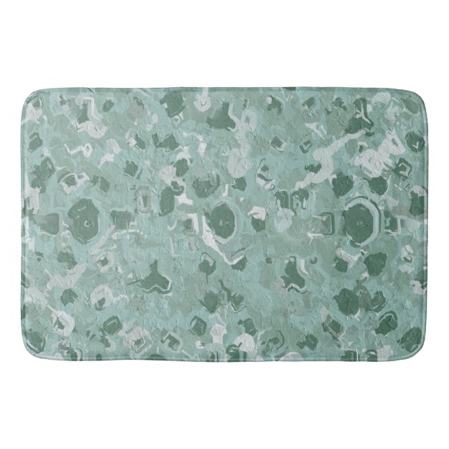 Tapis De Bain Quatre nuances de vert Abstrait (Devant)