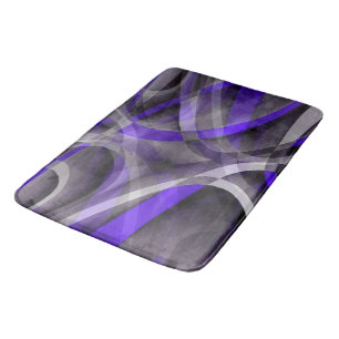 Tapis De Bain Quatre-vingts vidéos Violet Blue et Grey Funky Mot