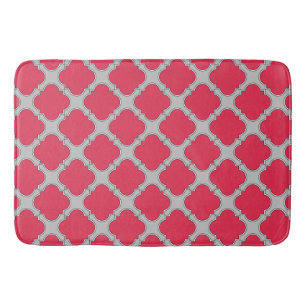 Tapis De Bain Quatrefoil rouge et gris