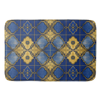 Tapis De Bain Quatrefoils Motifs d'inspiration marocaine Blue Go