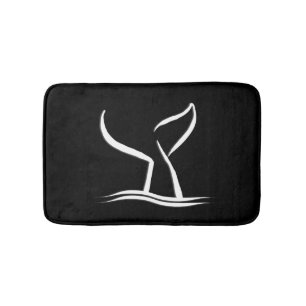 Tapis De Bain Queue blanche sur noir