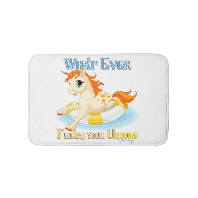 Tapis De Bain Quoi qu'il flotte votre licorne (Devant)