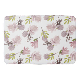 Tapis De Bain Raccord romantique à motif floral aquarelle