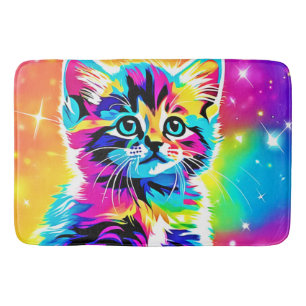 Tapis De Bain Rainbow Kitten Portrait