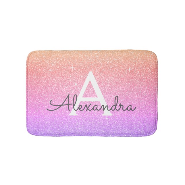 Tapis De Bain Rainbow Pastel Parties scintillant étincelante Mon (Devant)