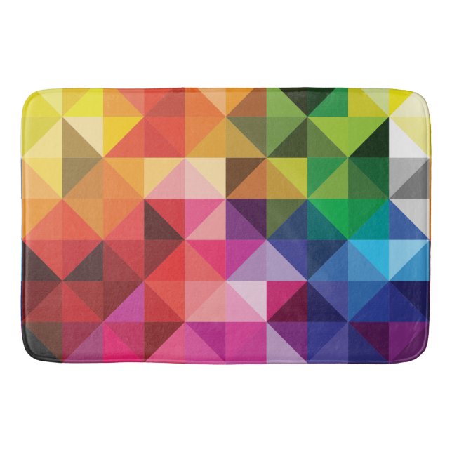 Tapis De Bain Rainbow Triangles géométrique moderne (Devant)
