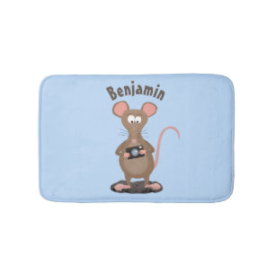 Tapis De Bain Rat drôle avec dessin animé de la caméra