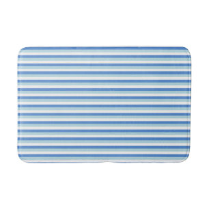 Tapis De Bain Rayé bleu et blanc