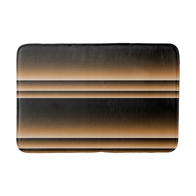 Tapis De Bain Rayures en bronze métalliques d'Ombre de brun d'en (Devant)