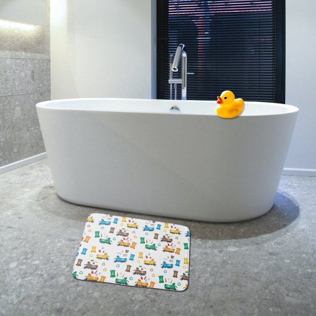Tapis De Bain Recyclage coloré Camions-poubelles et poubelles (Créateur téléchargé)