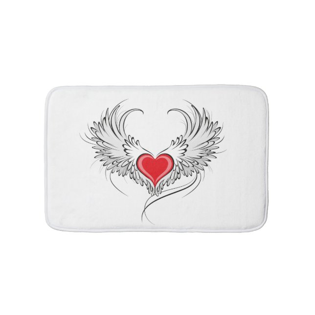 Tapis De Bain Red Angel Coeur avec ailes (Devant)