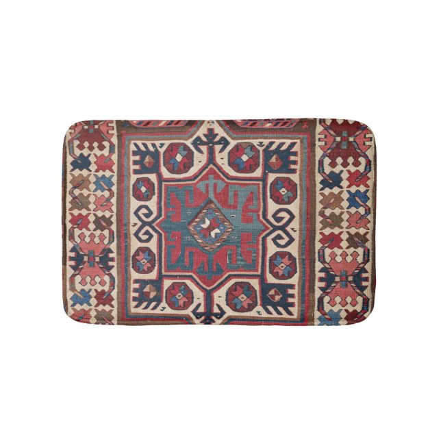 Tapis De Bain Red Blue Western Père Noël Fe Cowboy Ornate  (Devant)