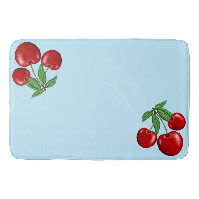 Tapis De Bain Red Cherry Cherries Design Customizable (Devant)