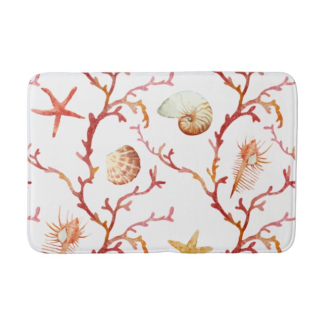 Tapis De Bain Red Coral & Seashells Bath Mat (Devant)