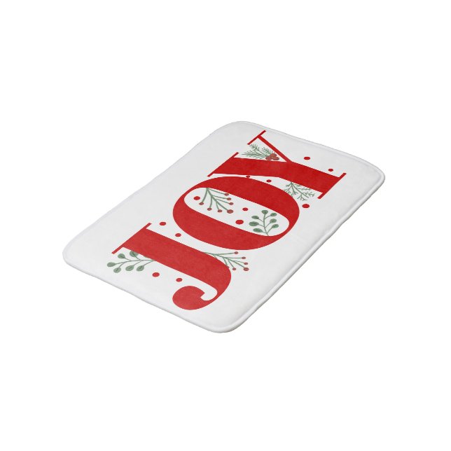Tapis De Bain Red Joy avec baies Noël (Angle)