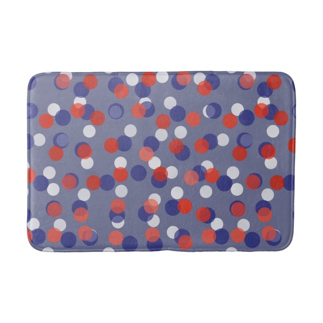Tapis De Bain red, white and blue polka dots (Devant)