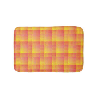 Tapis De Bain Red Yellow Checker Abstract Pattern