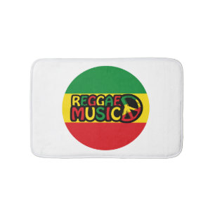 Tapis De Bain Reggae Design de musique avec style rastafari et c