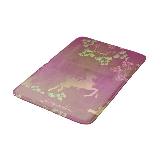 Tapis De Bain Reindeer Snowflake Monogram Purple (Angle)