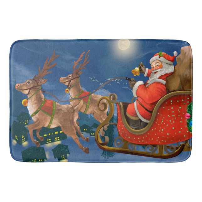 Tapis De Bain Reindeer tire le Père Noël Sleigh | Noël (Devant)