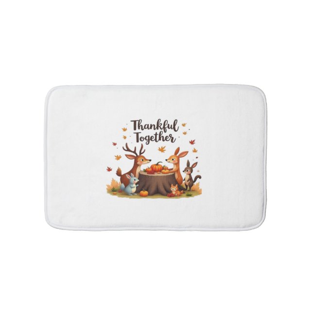 Tapis De Bain Remerciements Ensemble - Beaux Animaux Boisés Than (Devant)