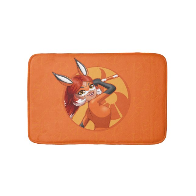 Tapis De Bain Rena Rouge Orange Badge (Devant)