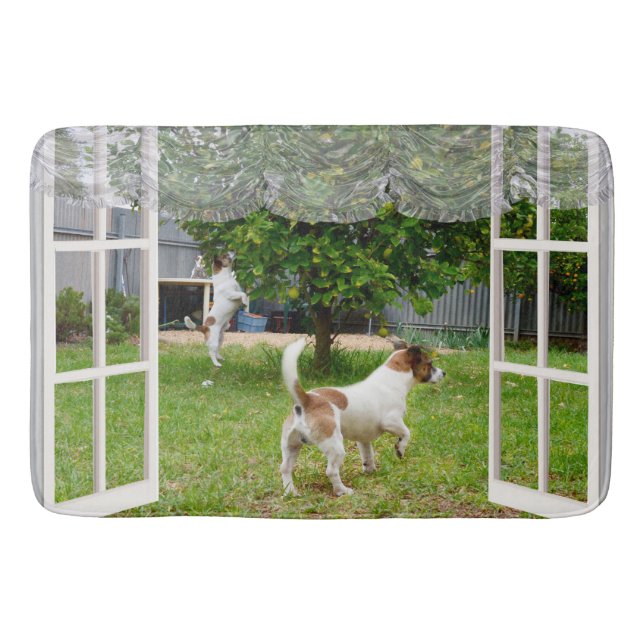 Tapis De Bain Renard Terriers À La Découverte Du Jardin, (Devant)